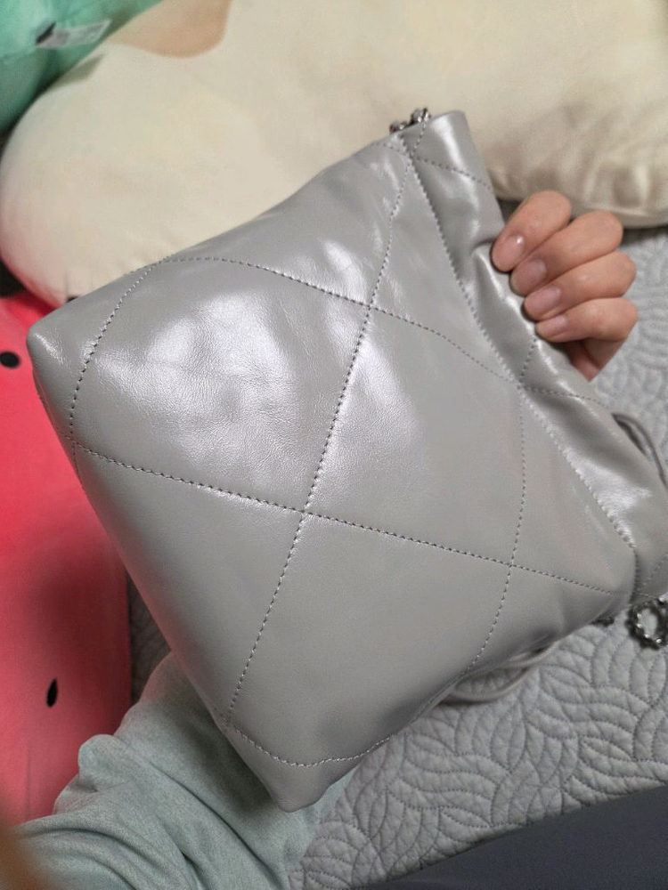 샤넬22미니 그레이 은장--9