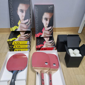 (미개봉새제품)챔피언/참피언/엑시옴 탁구채(양면 세이크5개,펜홀더4개)+(새제품)탁구공(총36입)