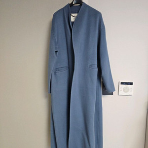 페이우 울 100% 노카라 롱코트