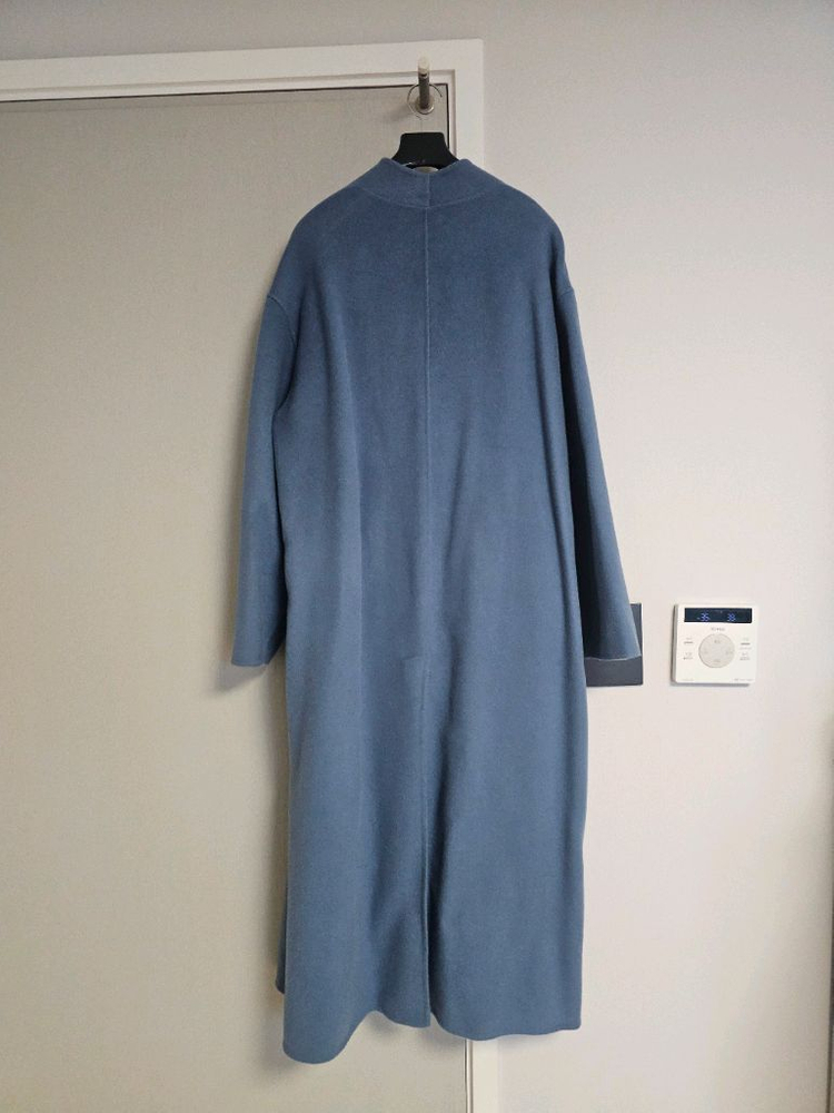 페이우 울 100% 노카라 롱코트--1