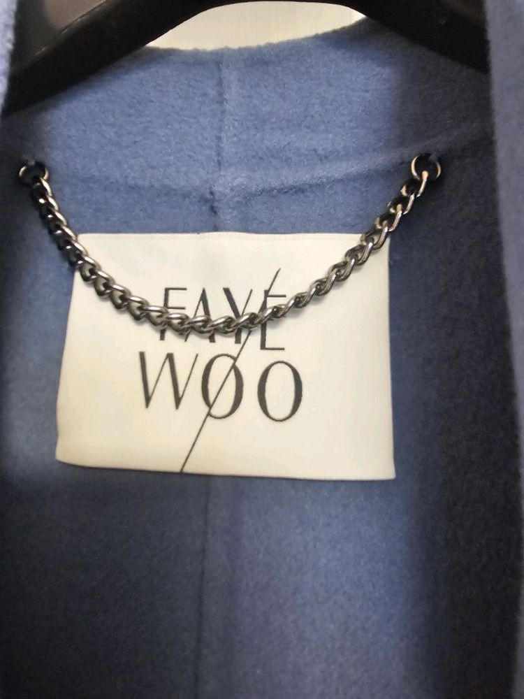 페이우 울 100% 노카라 롱코트--2