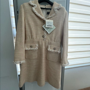 한섬 마인 트위드 원피스 66 새상품