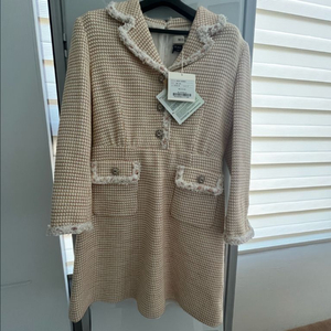 한섬 마인 트위드 원피스 66 새상품