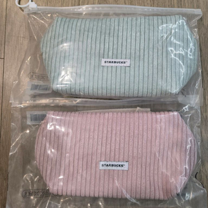 스타벅스 코듀로이 파우치 가방 백 핑크색