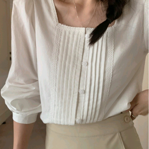 멜라운지 핀턱 블라우스 새상품