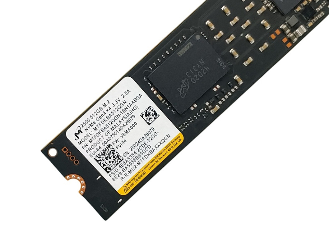 마이크론 2500 M.2 NVMe 512GB SSD Gen4 벌크 미사용--4