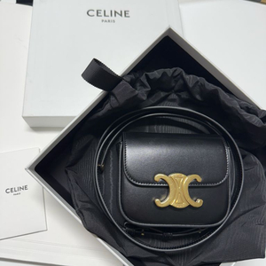 셀린느 미니 클로드 샤이니 카프스킨 블랙