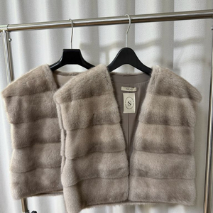 SINI 사가 천연밍크 베스트 (그레이) - 미착용 새상품