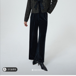 랑방 울 블렌드 리본 스트랩 트위드 자켓