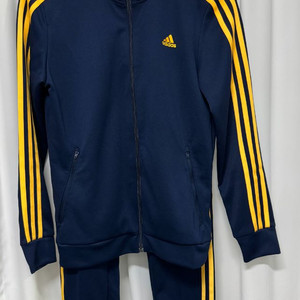 아디다스 네이비/옐로우 트레이닝 셋업