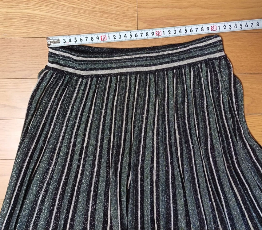 한섬 그레이하운드 메탈릭 롱 플리츠 스커트 (XS/밴딩) 이미지