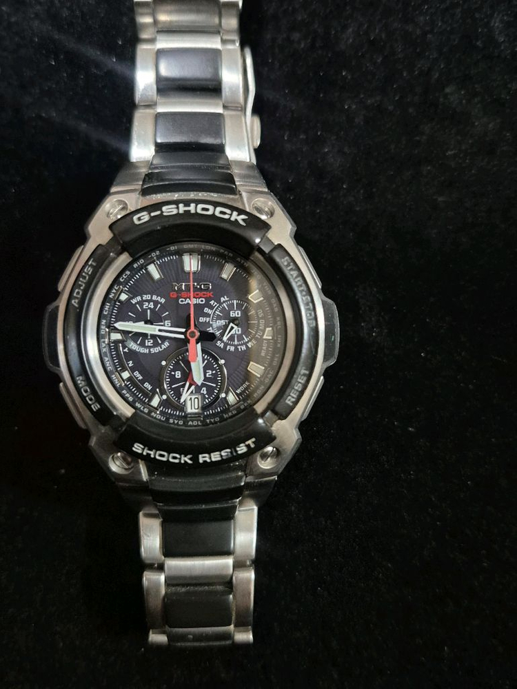 급처 올드 지샥 MTG-1000 전파수신 태양열충전 200M 방수 시계 이미지