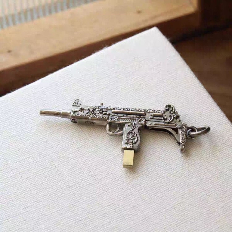 Oceanora 빈티지 스털링 실버 건 펜던트 목걸이--1