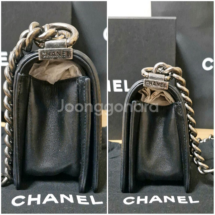 샤넬 보이백 스몰 카프스킨 엔틱 23번대--5
