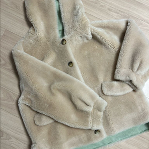 프레쉬라벨 리얼양털자켓 보곰이 후드무스탕 새상품