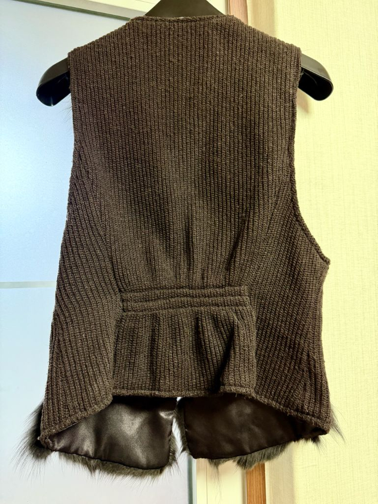 여우털 100% 조끼--2