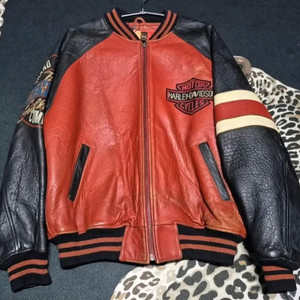 [정품] 90s 할리 데이비스 그랜드 올드스쿨 버건디 자켓 L