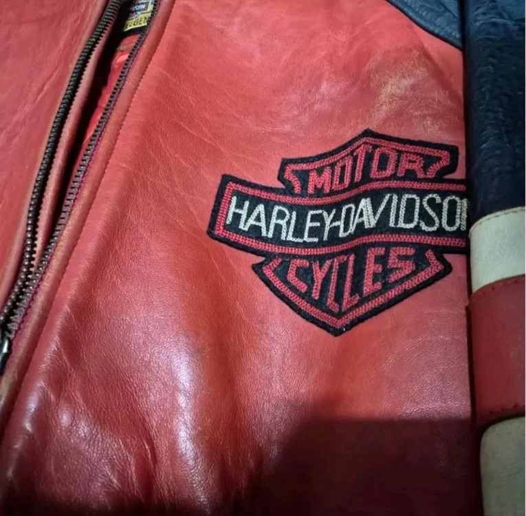 [정품] 90s 할리 데이비스 그랜드 올드스쿨 버건디 자켓 L--2