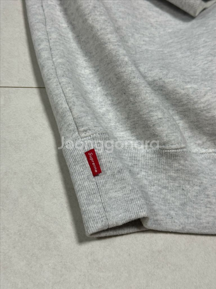 슈프림 사틴 후드 스웨트셔츠 애쉬 그레이--1