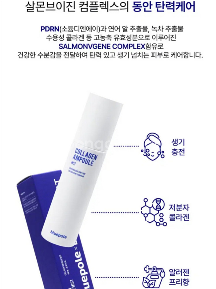[새제품]블루폴 저분자콜라겐/PDRN/나이아신/자작나무 앰플미스트--2