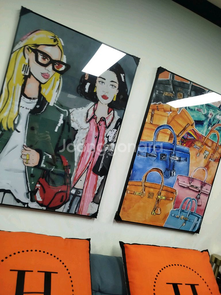 샤넬 감성 에르메스 벌킨백 켈리백 유화 거실 인테리어 그림액자 그림 액자 팝아트 인테리어소품 명품그림 명품액자--2