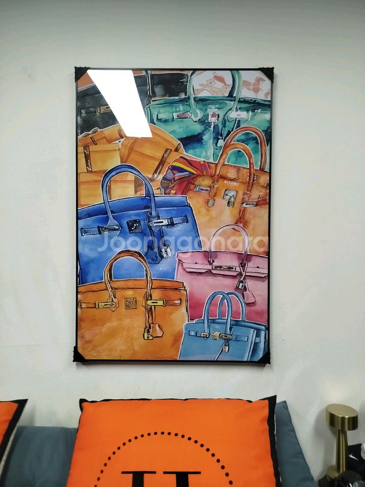 샤넬 감성 에르메스 벌킨백 켈리백 유화 거실 인테리어 그림액자 그림 액자 팝아트 인테리어소품 명품그림 명품액자--7