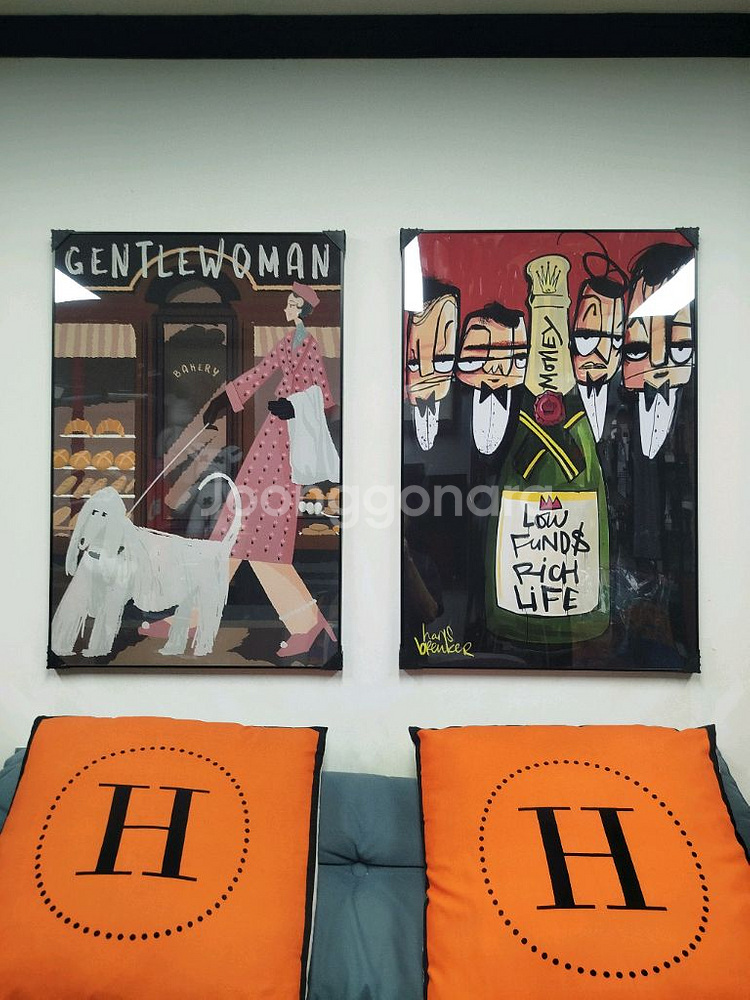 샤넬 풍 반려동물 여인 감성 대형 그림액자 그림 액자 팝아트 인테리어소품 명품그림 명품액자 꽃 선물 가방 지갑--2