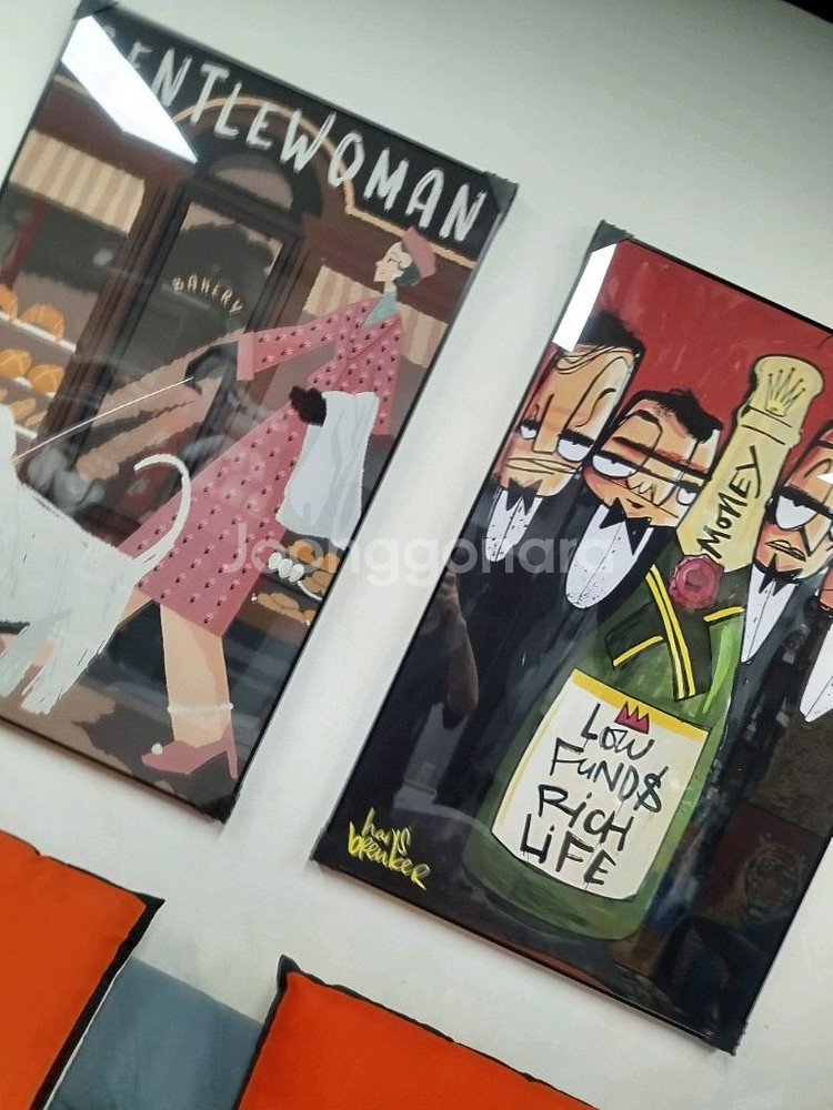 샤넬 풍 반려동물 여인 감성 대형 그림액자 그림 액자 팝아트 인테리어소품 명품그림 명품액자 꽃 선물 가방 지갑--5