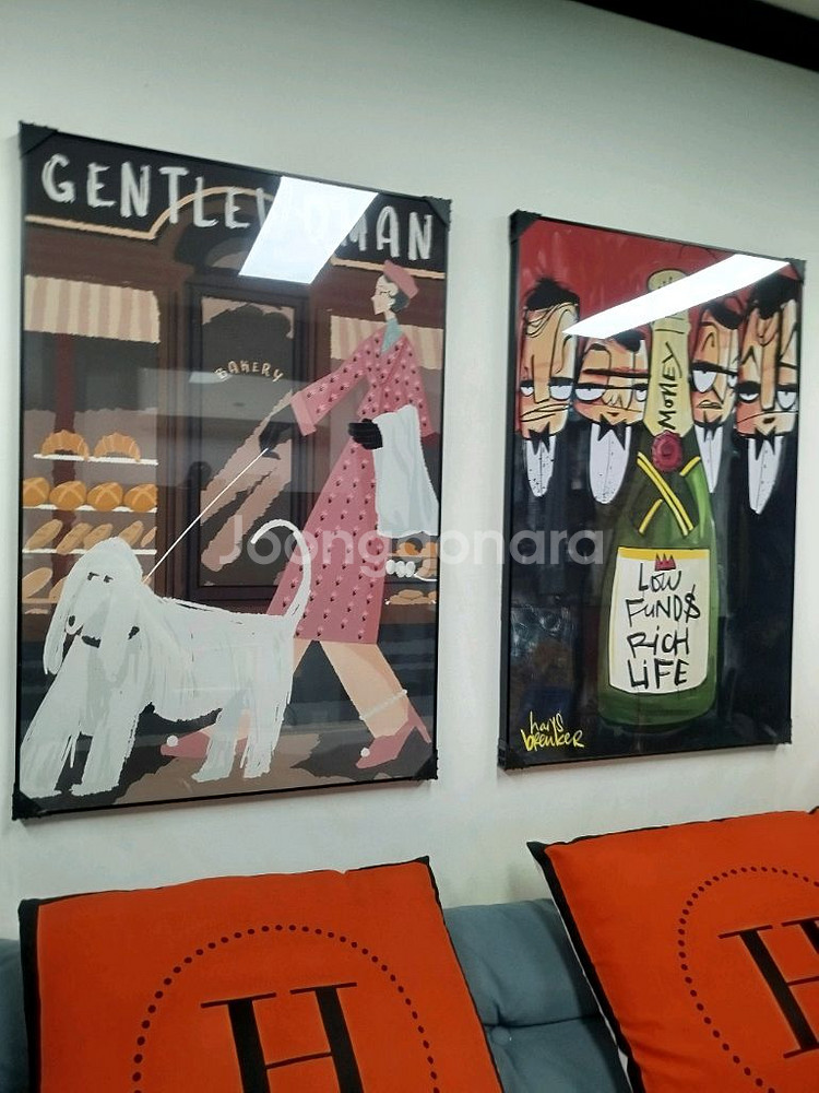 샤넬 풍 반려동물 여인 감성 대형 그림액자 그림 액자 팝아트 인테리어소품 명품그림 명품액자 꽃 선물 가방 지갑--6