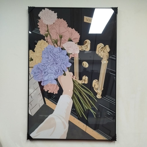 샤넬 꽃그림 고백 현관 여인 감성 대형 그림액자 그림 액자 팝아트 인테리어소품 명품그림 명품액자 꽃 선물 가방