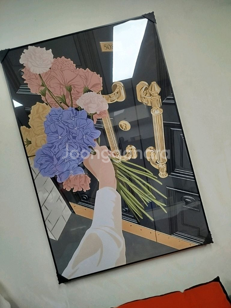 샤넬 꽃그림 고백 현관 여인 감성 대형 그림액자 그림 액자 팝아트 인테리어소품 명품그림 명품액자 꽃 선물 가방--1