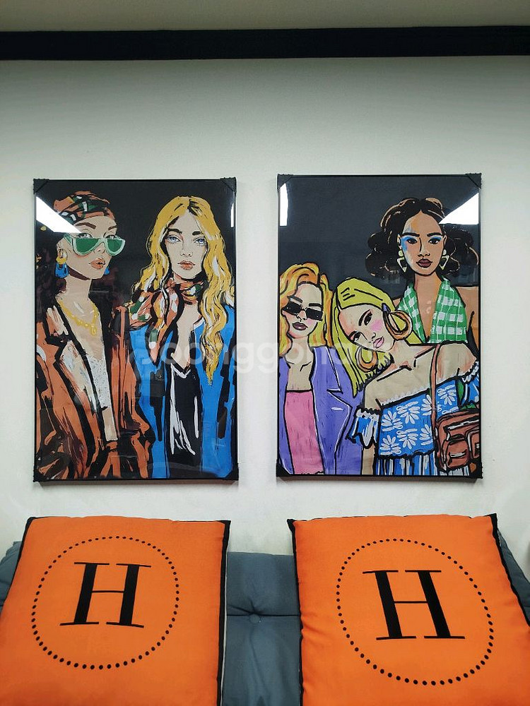 샤넬 감성 인플루언서 모델 여인 감성 대형 그림액자 그림 액자 팝아트 인테리어소품 명품그림 명품액자 꽃 선물 가방--2