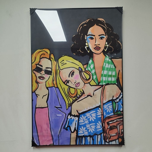 샤넬 감성 인플루언서 모델 여인 감성 대형 그림액자 그림 액자 팝아트 인테리어소품 명품그림 명품액자 꽃 선물 가방