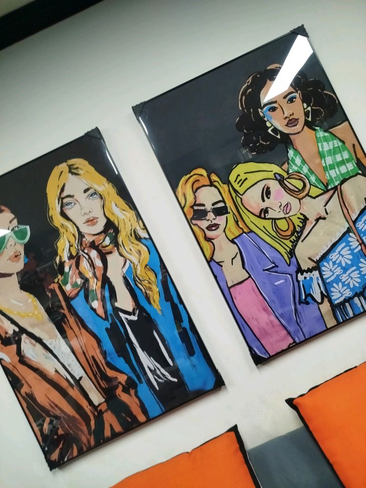 샤넬 감성 인플루언서 모델 여인 감성 대형 그림액자 그림 액자 팝아트 인테리어소품 명품그림 명품액자 꽃 선물 가방--2