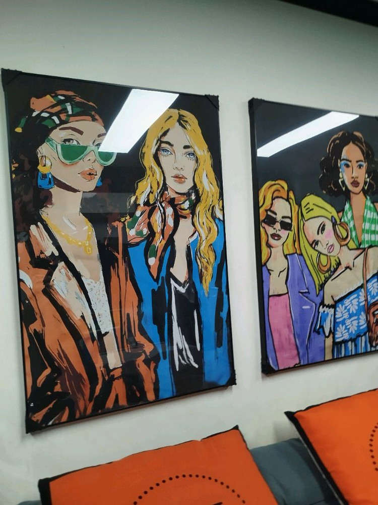 샤넬 감성 인플루언서 모델 여인 감성 대형 그림액자 그림 액자 팝아트 인테리어소품 명품그림 명품액자 꽃 선물 가방--4