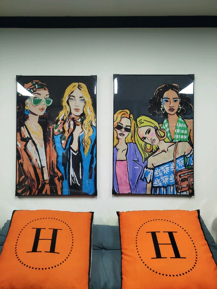 샤넬 감성 인플루언서 모델 여인 감성 대형 그림액자 그림 액자 팝아트 인테리어소품 명품그림 명품액자 꽃 선물 가방--6