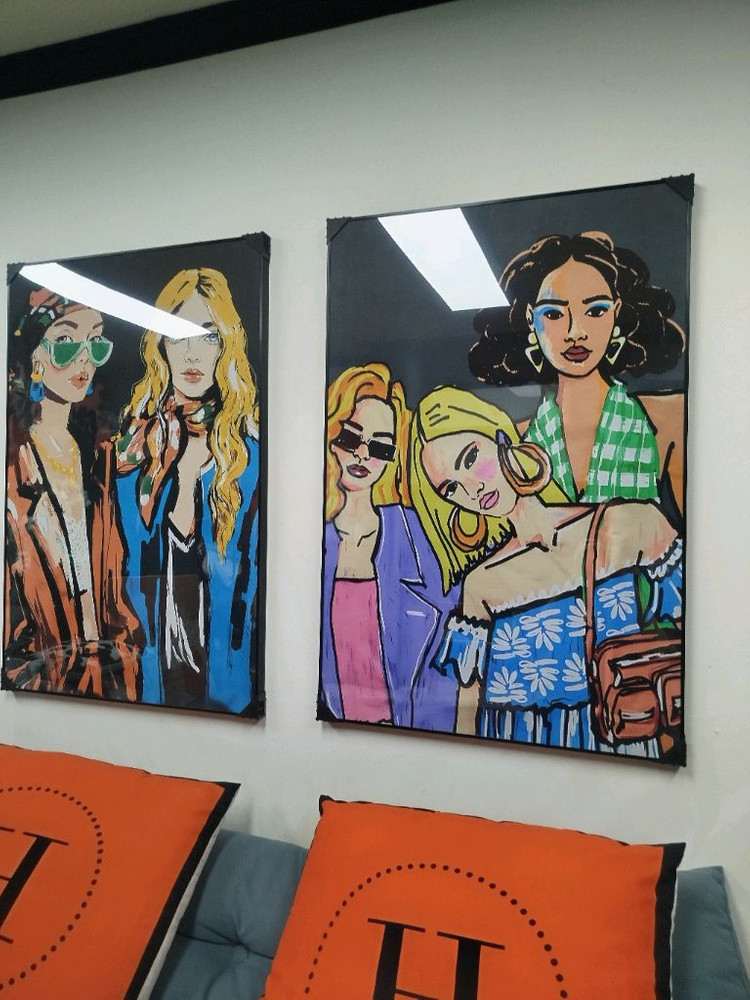 샤넬 감성 인플루언서 모델 여인 감성 대형 그림액자 그림 액자 팝아트 인테리어소품 명품그림 명품액자 꽃 선물 가방--7