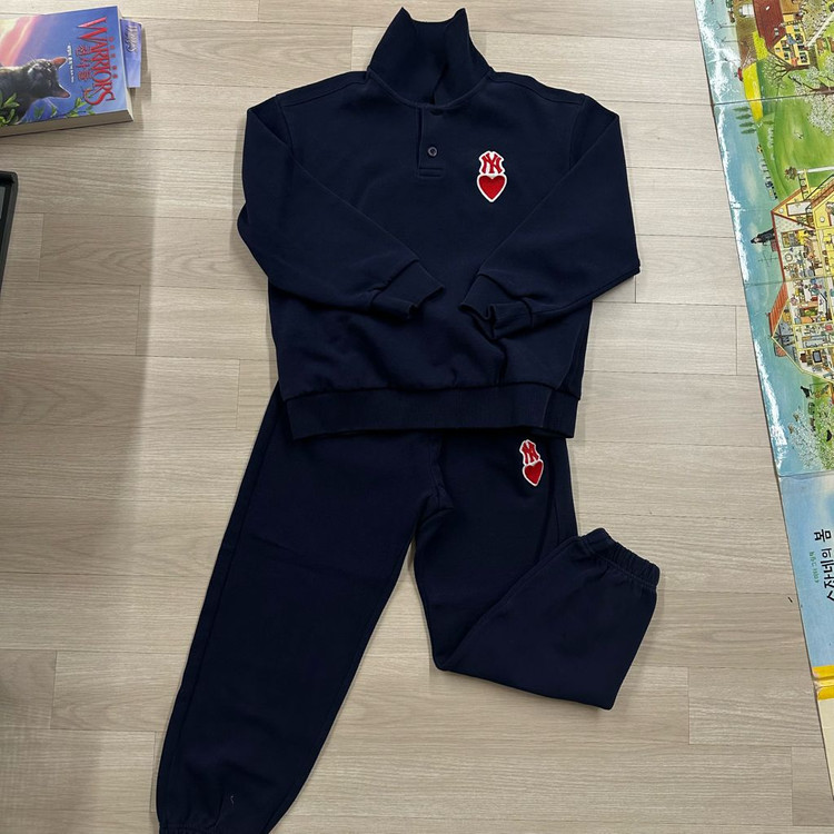 mlb키즈 하트피케맨투맨 셋업 상하 세트 145--3