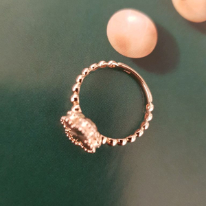 18k 할로우 컷팅 클로버 반지