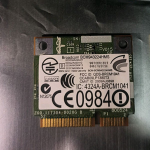 RTL8723BE BCM943224HMS 무선랜카드 2개