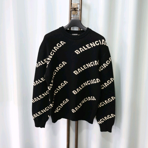 발렌시아가 멀티로고 블랙 울 니트 L/105