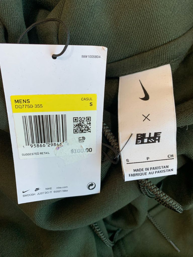 [S] 나이키 랩 nrg x 빌리 아일리시 플리스 후드 세쿼이아 이미지