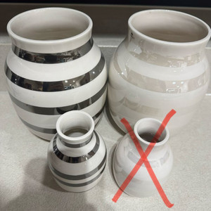 케흘러 오마지오 화병 3개 실버m/s + 화이트m