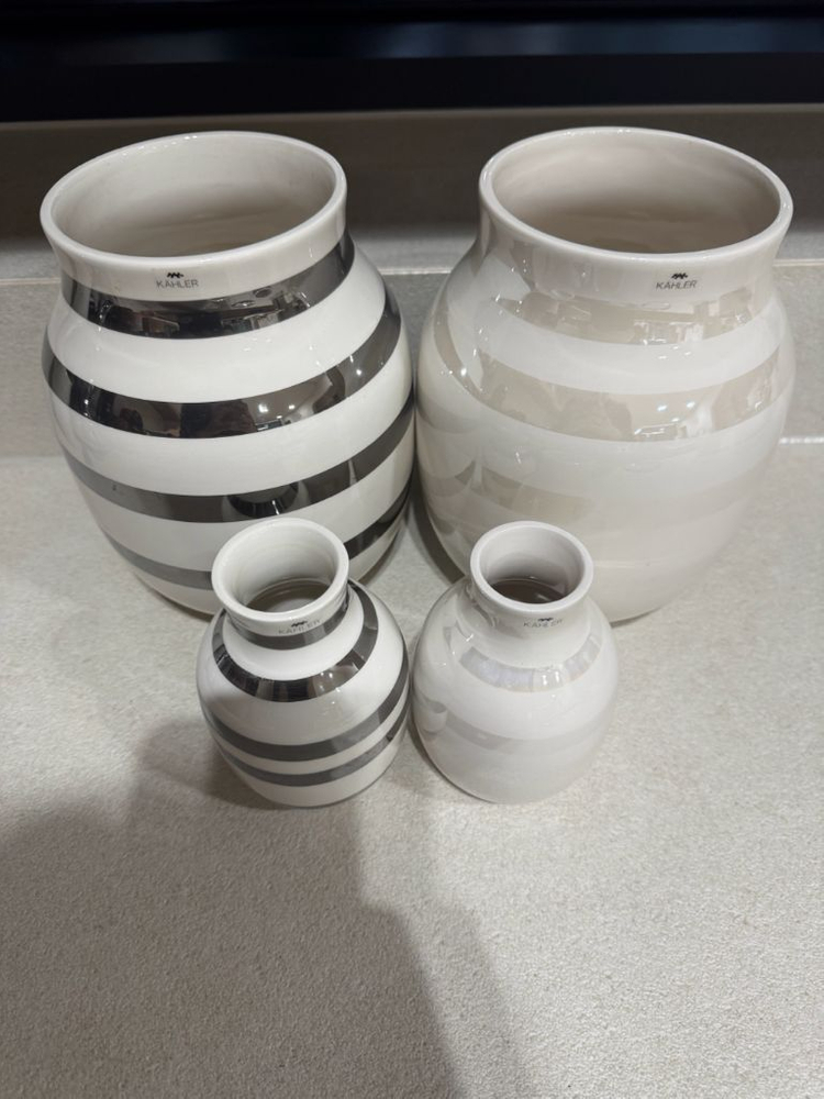 케흘러 오마지오 화병 3개 실버m/s + 화이트m--1