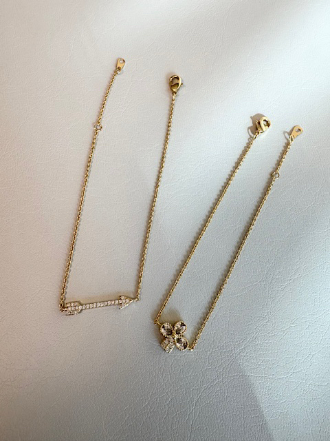 골드 레이어드 팔찌 2세트 (새상품)--1