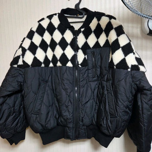 새상품 체커보드 뽀글이 퀼팅점퍼