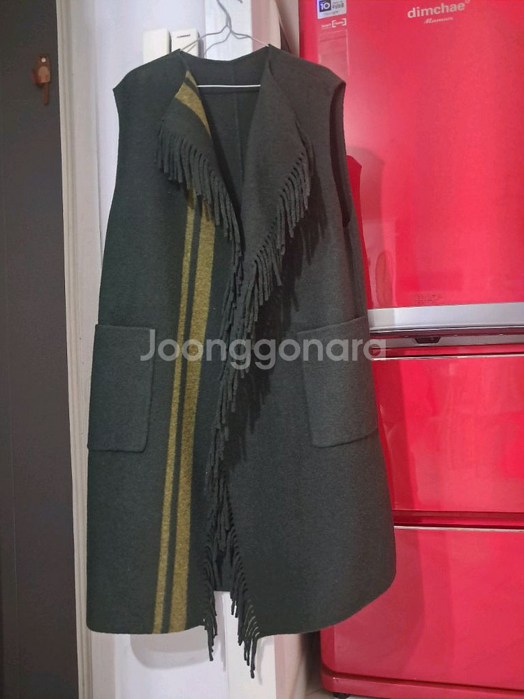 lbl 메리노울 100 프린지 롱베스트 양면--3