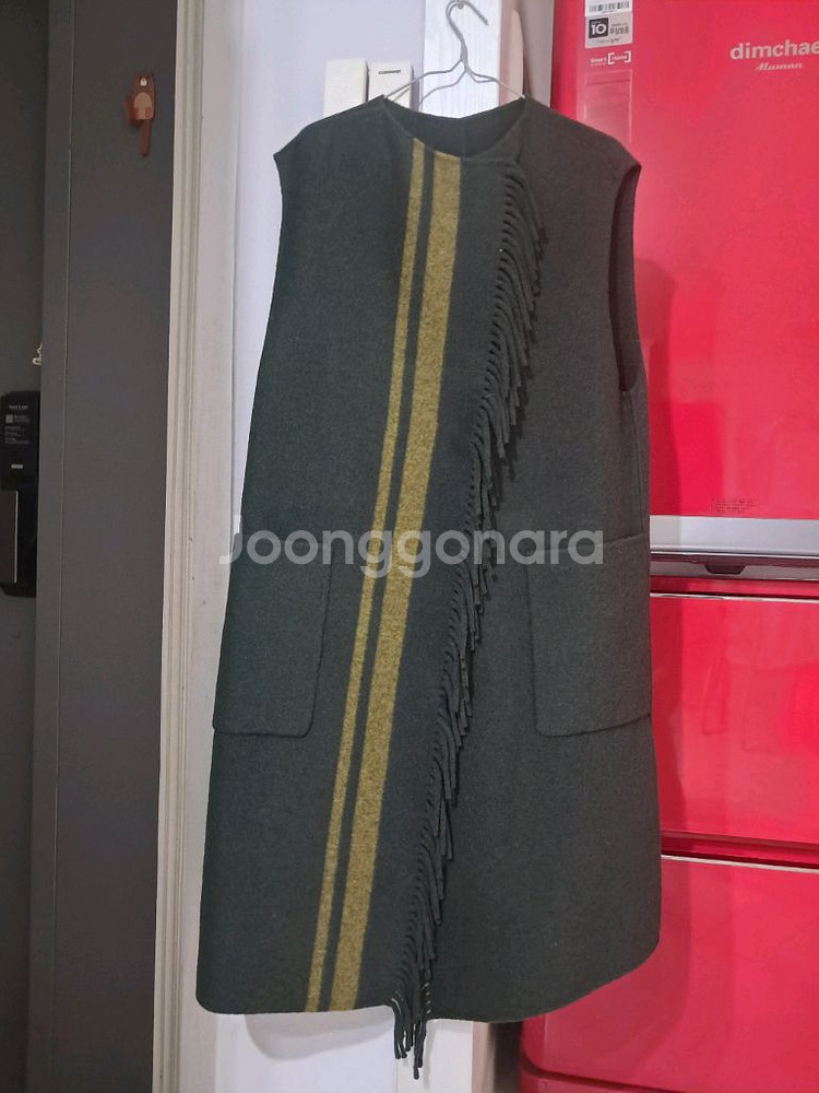 lbl 메리노울 100 프린지 롱베스트 양면--5