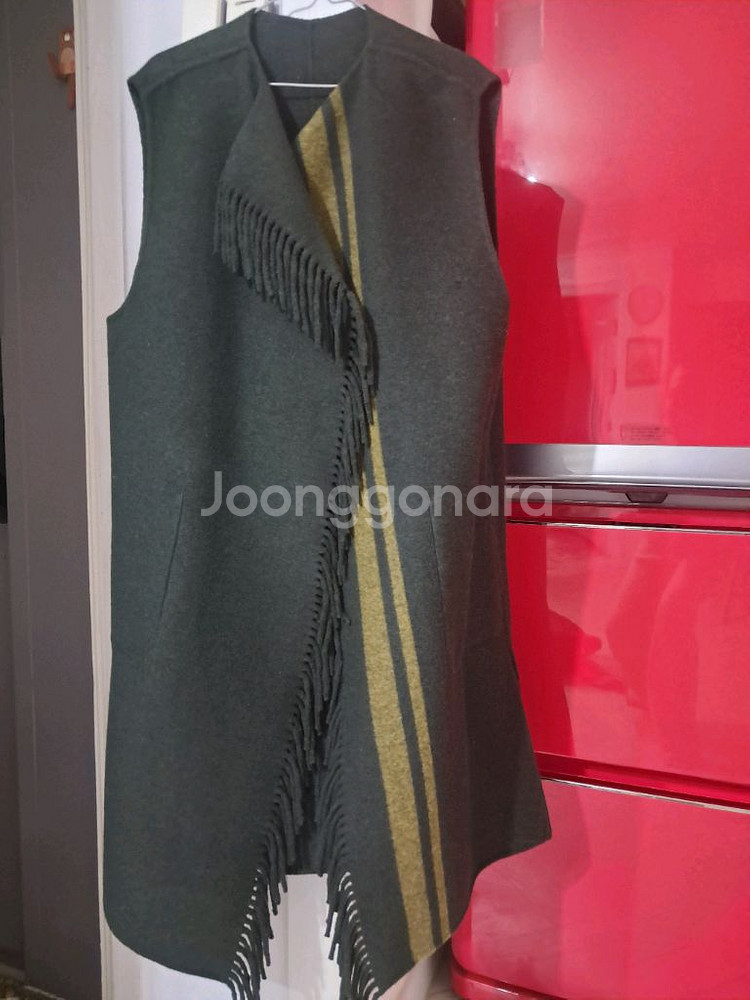 lbl 메리노울 100 프린지 롱베스트 양면--8