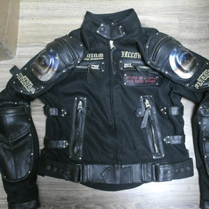 옐로우콘 메쉬 가죽 티탄 자켓 M -블랙-